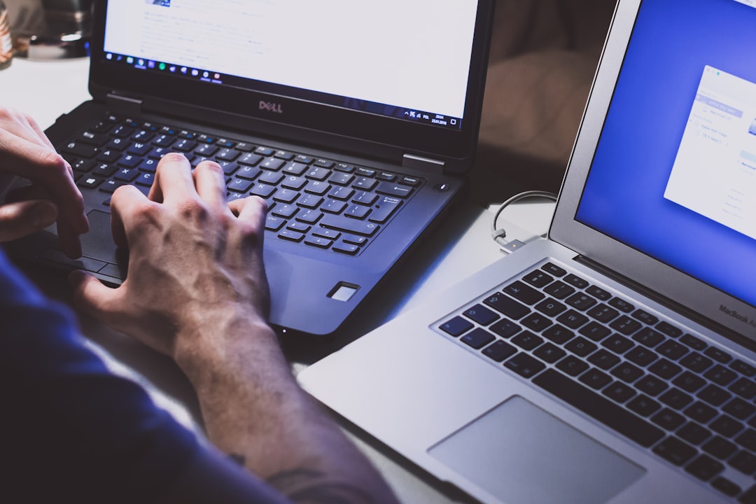 Developer running automated tests on a laptop before a release