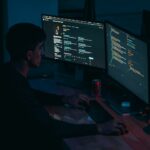 Developer reviewing a feature flags dashboard before a release